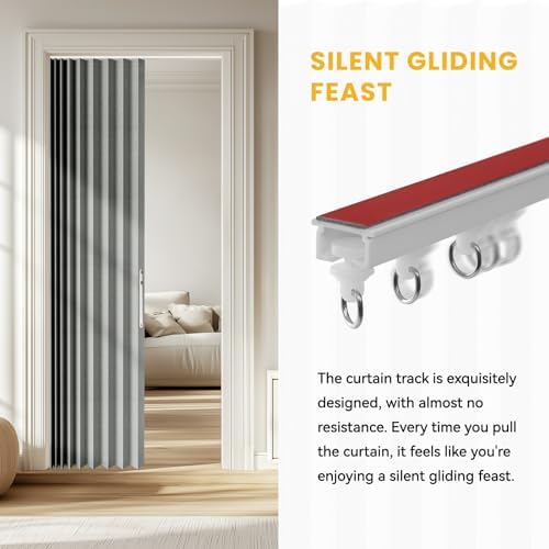 Jilron Accordion Door Curtain with Adhesive Track