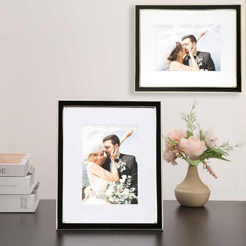 YiPinYin 8x10 Gold Metal Frame with Black Enamel Mount Set of 2
