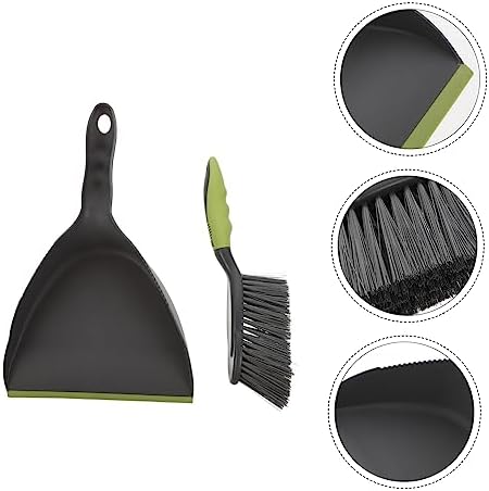 CALLARON 1Set Compact Broom with Mini Dustpan for Desktop and Car Cleaning