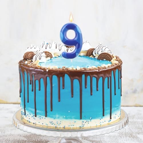 Blue Anime Space Number Birthday Candle for Kids