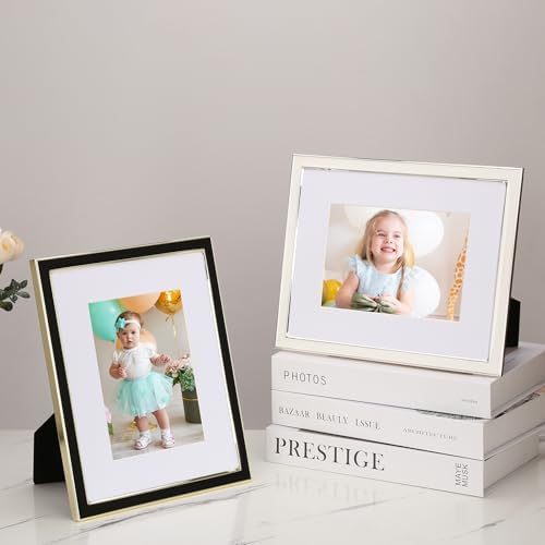 YiPinYin 8x10 Gold Metal Frame with Black Enamel Mount Set of 2