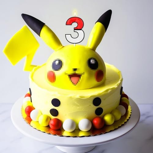 ZelZeluna Large 3D Number 3 Birthday Candle