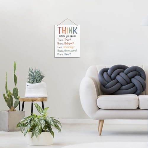 Think Before You Speak Wood Plaque Sign