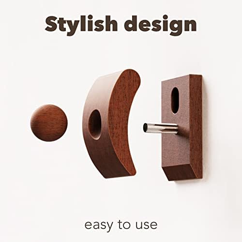 Crebri Wooden Quilt Hangers 4-Pack for Wall Displays Brown