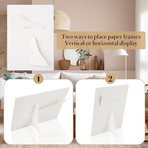 50 Pack 5x7 Inch Paper Picture Frames with Easel Display