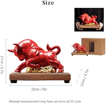 Chinese Ceramic Wall Street Bull Statue - Desk Decor