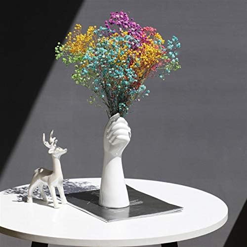 Artificial Flowers with White Ceramic Vase for Home Decor