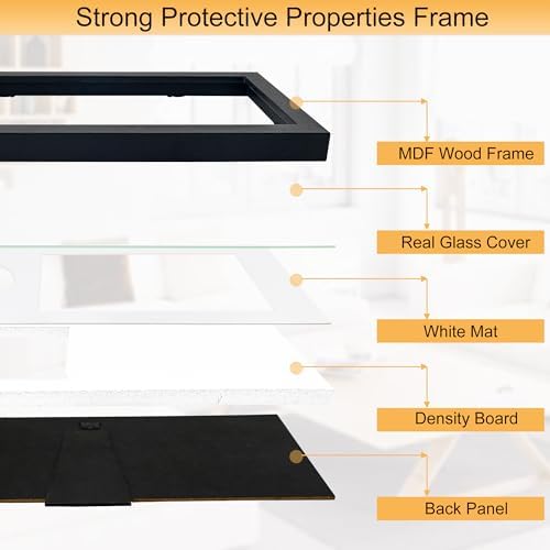Hodeframe CD Wall Display Frame Black with White Mat