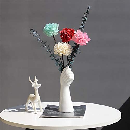 Artificial Flowers with White Ceramic Vase for Home Decor