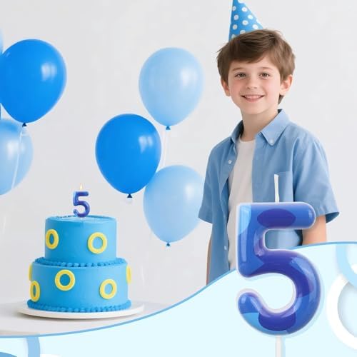 SAVITA Blue Anime Space Themed Number Candle for Kids Party 1