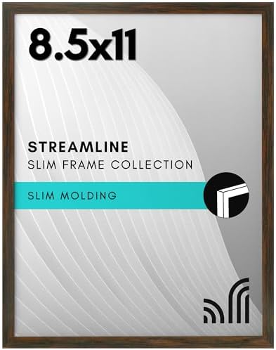 Americanflat Walnut 85x11 Picture Frame with Shatter-Resistant Glass
