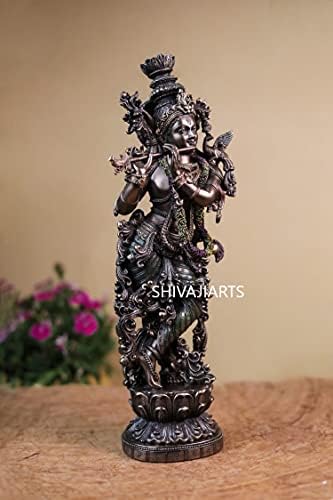 SHIVAJI ARTS Krishna Statue Standing 15Inch Bronze