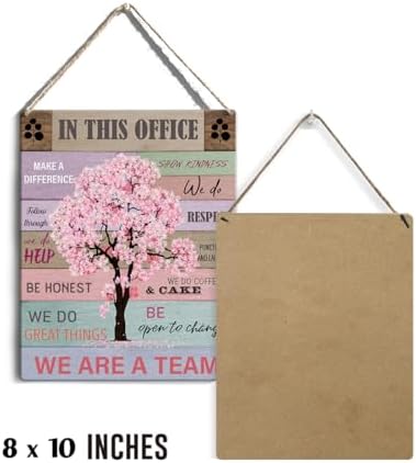 GUDIAO Office Quote Pink Tree Wall Decor Sign