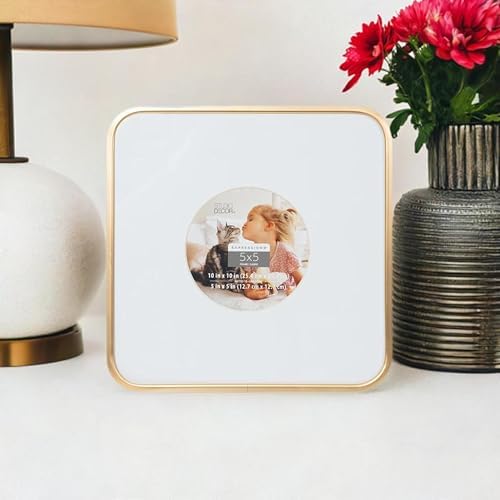 5 x 5 Gold Rounded Picture Frame with Easel