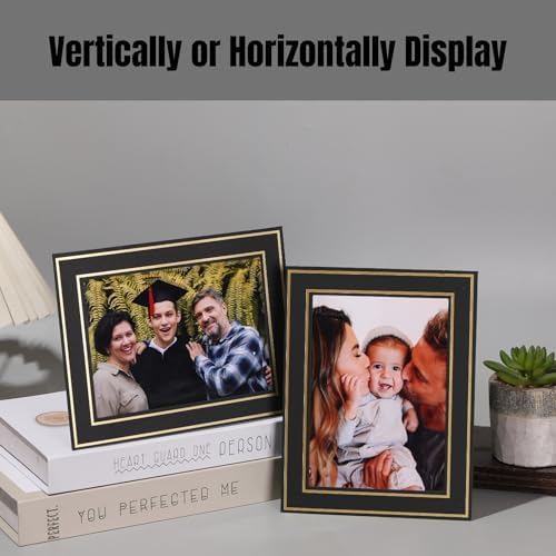 5x7 Inch Cardboard Picture Frames with Easel 25 Count Black Gold