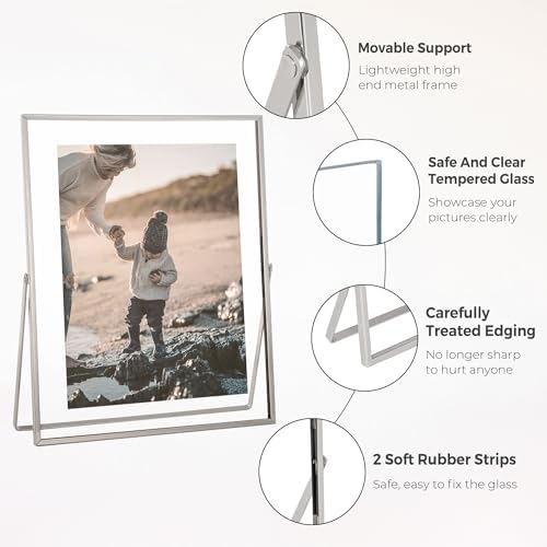 Venusmiles Floating Frame with Double Glass and Easel Stand
