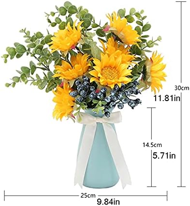 Gold Artificial Daisy in Ceramic Vase