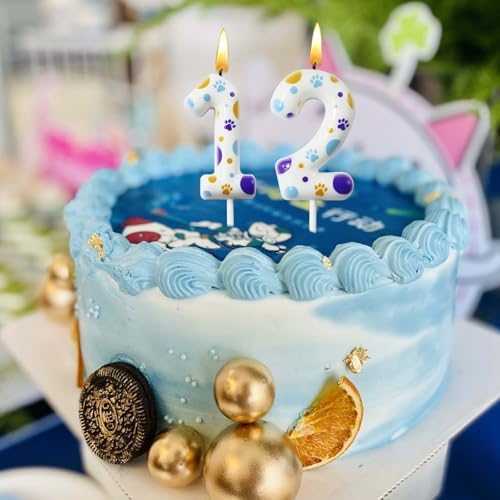 Kandelo Number Dog Paw Birthday Candles 1 White