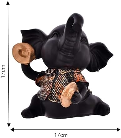 Handmade Resin Elephant Musical Instrument Sculpture for Home Decor