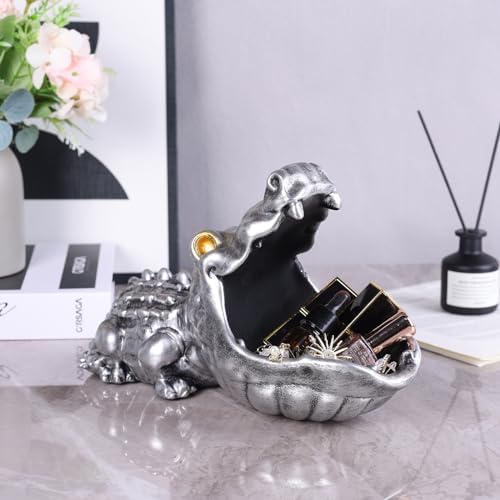 Alligator Statue Key Bowl - Silver