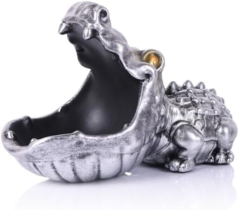 Alligator Statue Key Bowl - Silver