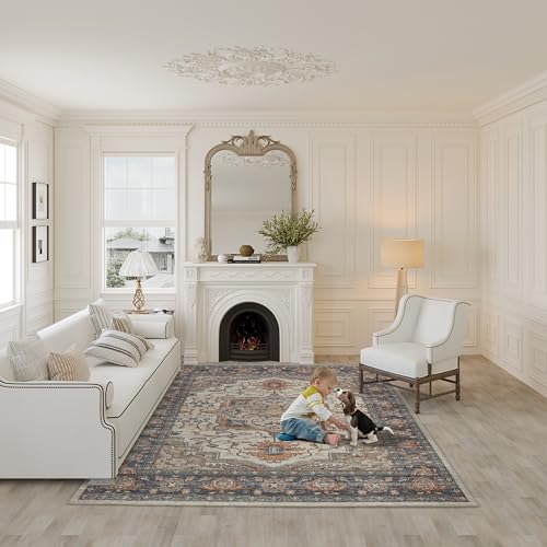 Kaspene Home Umber Washable Rug 4x6 Cider Brown
