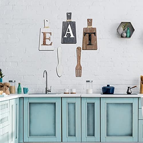 Jetec Wooden Eat Sign Set - Rustic Kitchen Decor