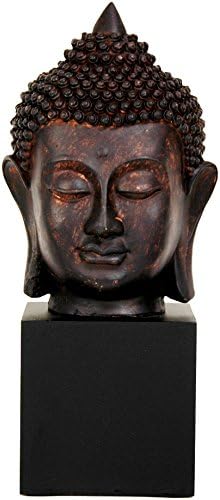 Red Lantern 10 Inch Thai Buddha Head Statue 1