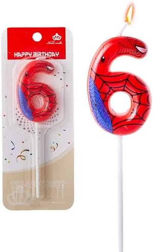 Gezan Spider Birthday Candles Number 6