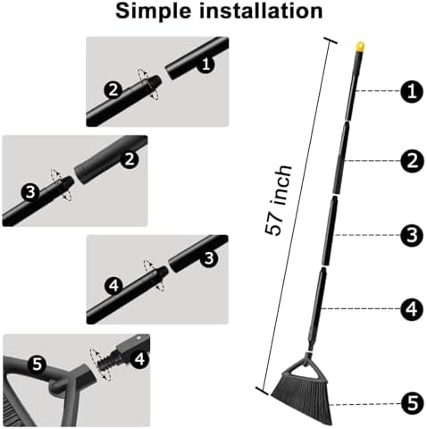 4PCS Heavy-Duty Broom Set for Indoor Outdoor Cleaning