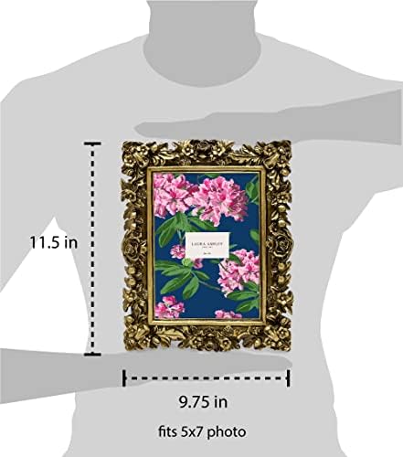 Laura Ashley 5x7 Gold Floral Picture Frame with Easel