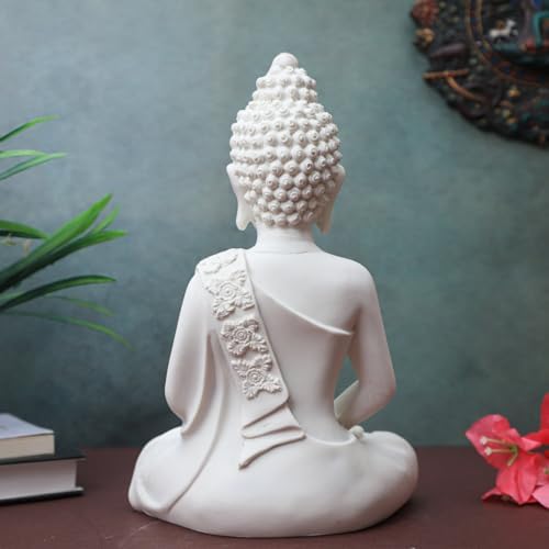 The Advitya White Buddha Statue Resin 105inch