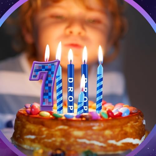 MTLee 13 Pcs Video Game Birthday Candles with Number 7 1