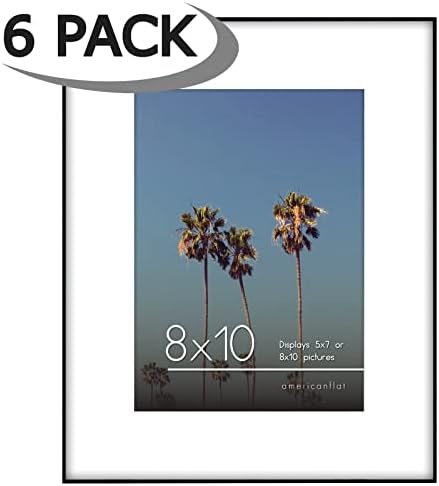 Americanflat 8x10 Frame Set of 6 with Shatter-Resistant Glass - Black