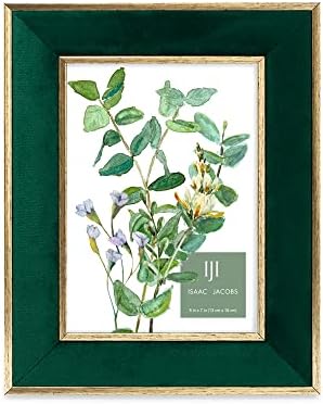 Isaac Jacobs 5x7 Green Velvet Frame with Gold Border 1