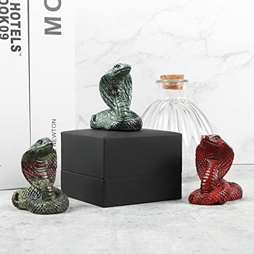 SMQ Crystal Snake Statue 2 Inch Natural Kambaba Jasper Decor