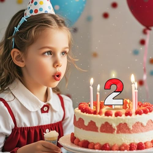 ZelZeluna Large 3D Cartoon Number 2 Birthday Candles