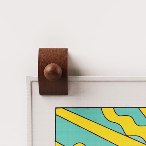 Crebri Wooden Quilt Hangers 4-Pack for Wall Displays Brown