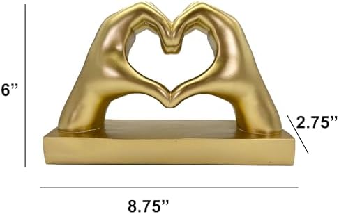 Gold Heart Shape Hand Statue Personalized for Girlfriend