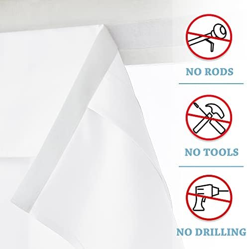 RYB HOME Privacy French Door Curtains - Pure White 26x69 2 Pcs