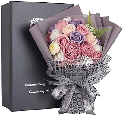 Artificial Flowers with Gift Box Foam Rose Potted Plant