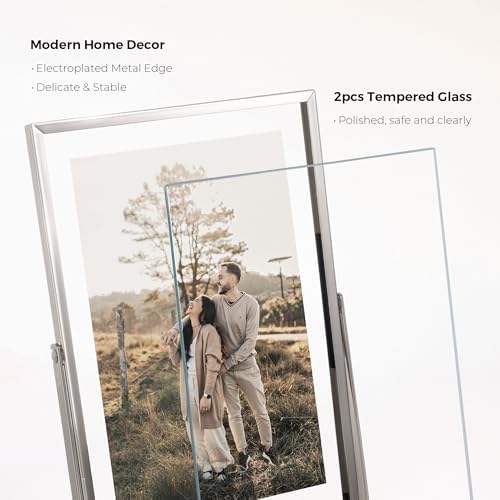 Venusmiles Floating Frame with Double Glass and Easel Stand
