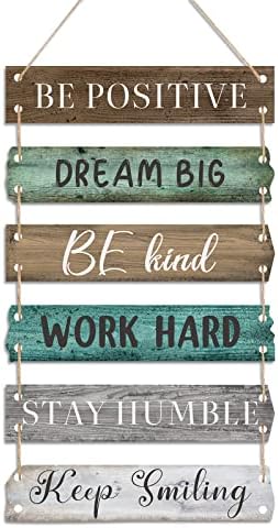 Blulu 6 Piece Rustic Wooden Wall Sign Decor 1