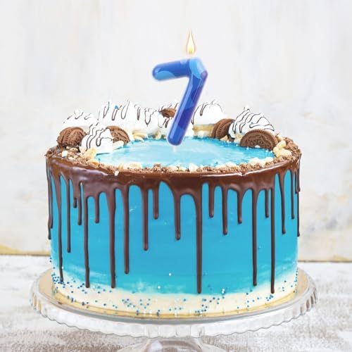 SAVITA Blue Anime Space Themed Number Candle 7
