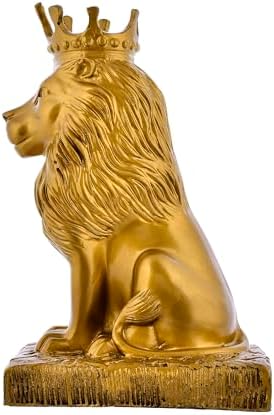 Generic ShubhEnterprisesUS Lion Statue with Crown Sculpture Showpiece