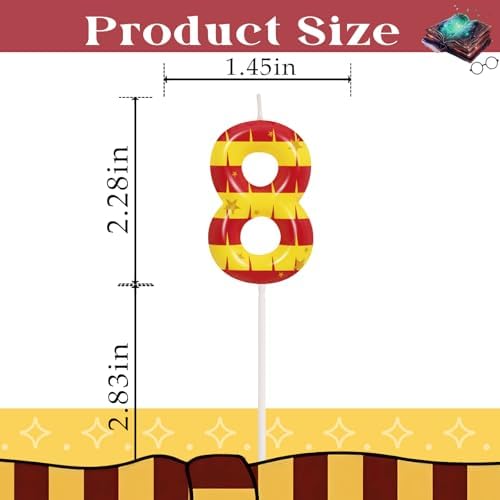 Wizard Themed Birthday Candle Number 8 Cupcake Topper