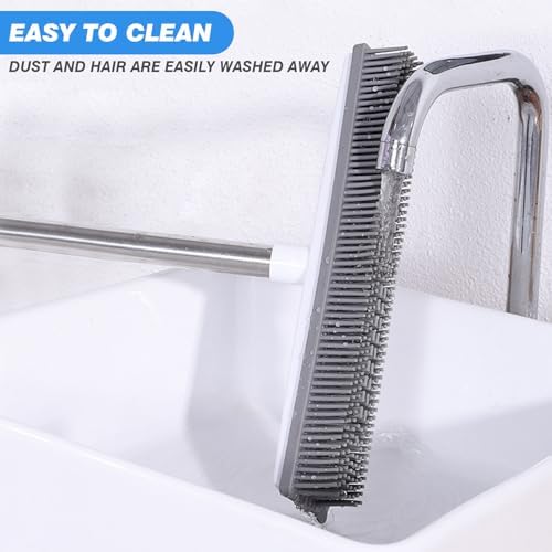 QLEANZY Rubber Broom with Squeegee and Pet Hair Removal