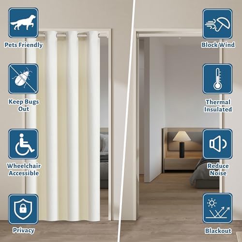 Velvet Door Curtain with Grommet for Privacy and Style
