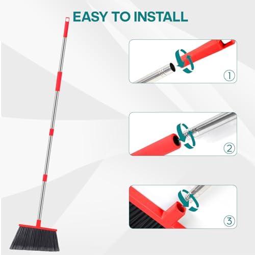 Heavy Duty Angle Broom with 58 Steel Handle