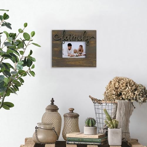 6x4 Wood Picture Frame with HD Glass - Distress Brown